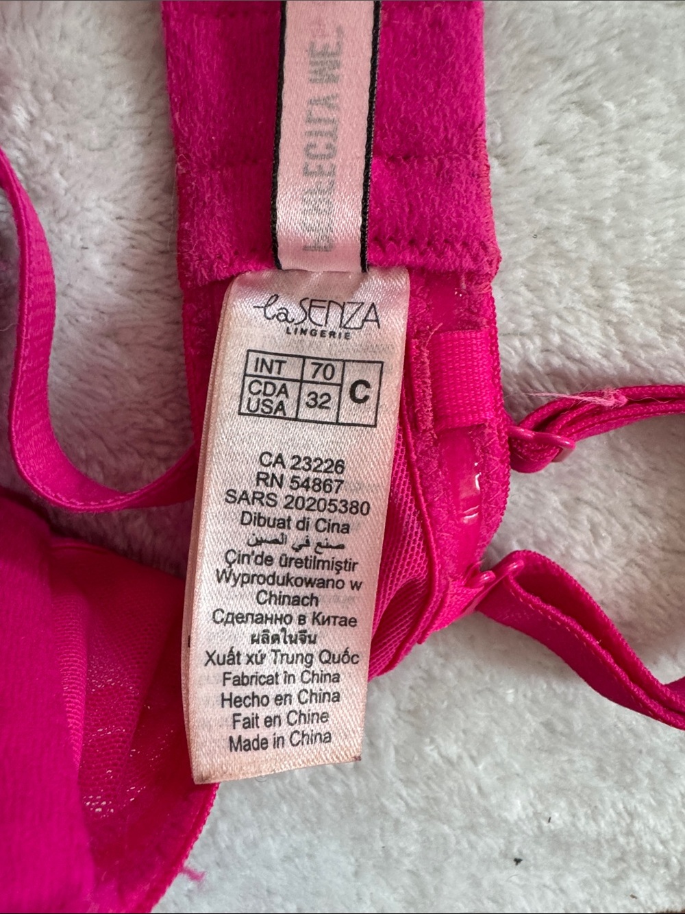 Perfectly Me La SENZA Hot Pink Lace Underwire Bra with Silver Trim - Picture 4 of 4